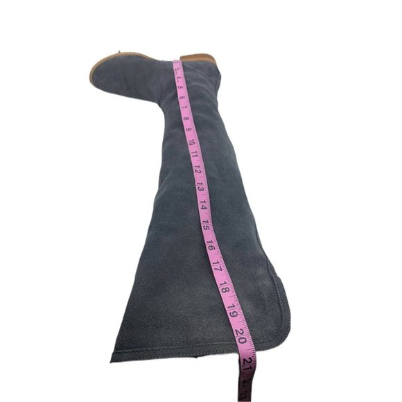 Colin Stuart Size 6 B Gray Suede Fur Lined Knee High Tall Boots - Picture 10 of 12